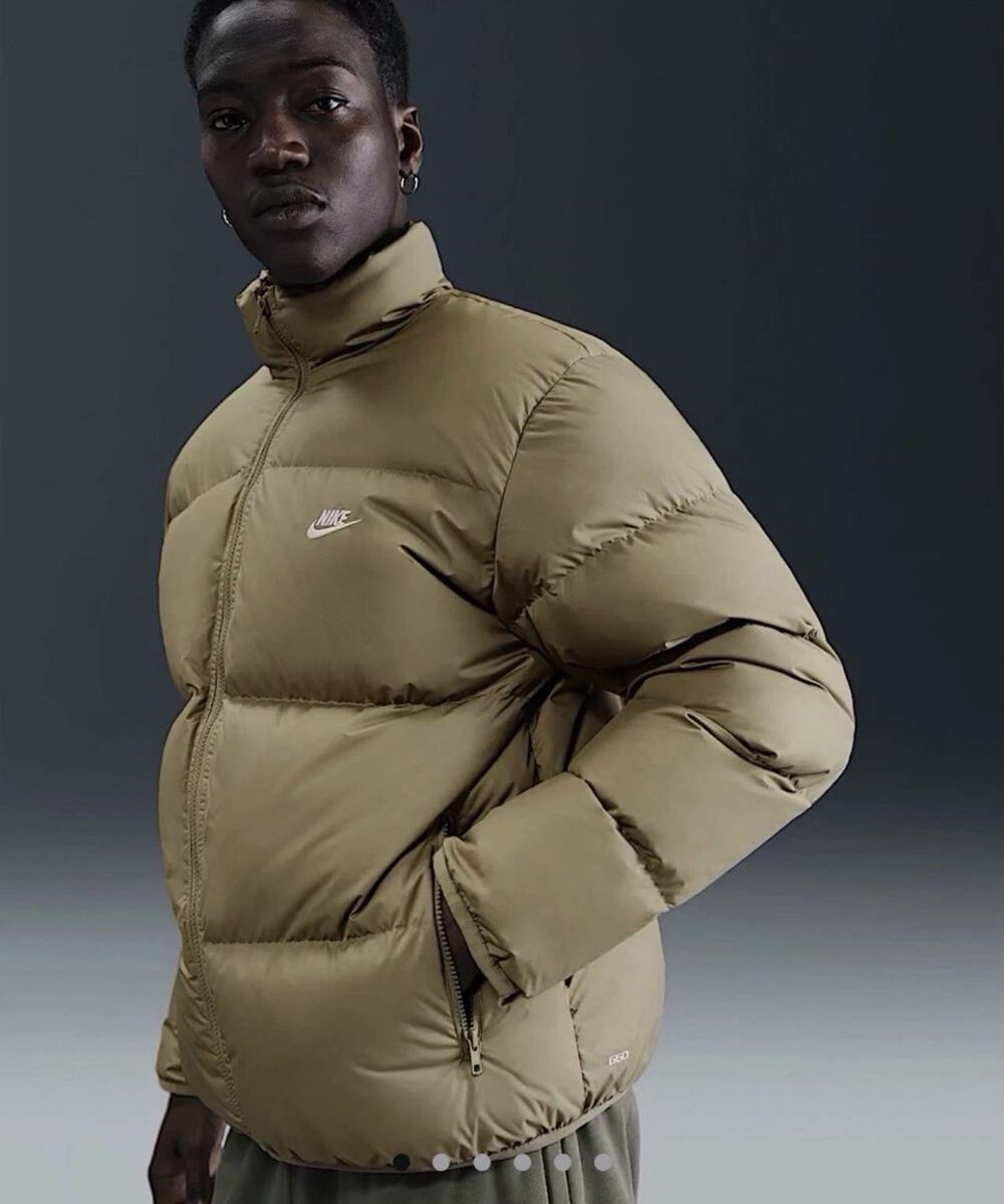 Nike Club Therma-FIT Down Puffer Jacket Mens Medium Parachute Beige IB2975 297